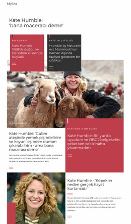 Kate Humble - Bir Sayfalık HTML Şablonu