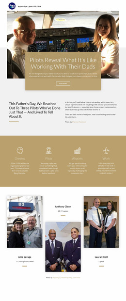 Flying With My Father Html5 Website Template