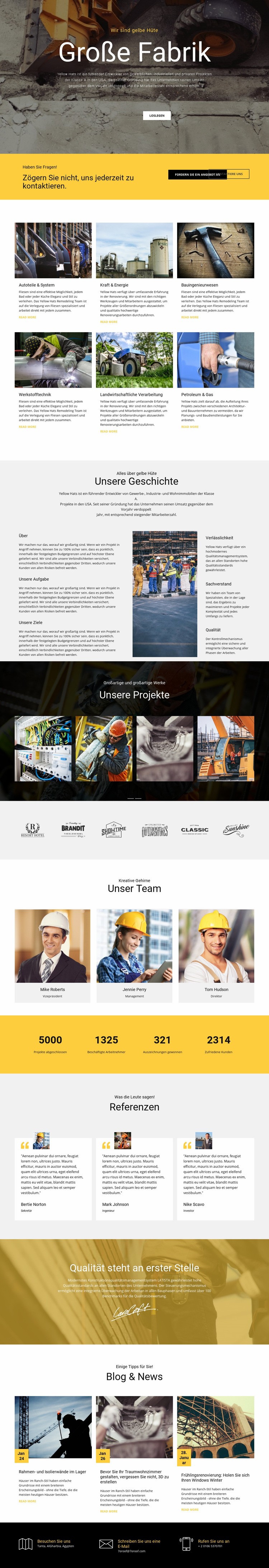 Fabrik arbeitet industriell HTML Website Builder