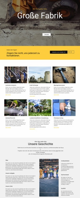 Benutzfertiges Website-Design Für Fabrik Arbeitet Industriell
