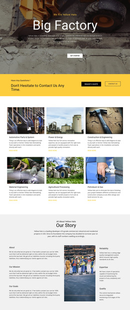 Factory Works Industrial - Functionality Homepage Design