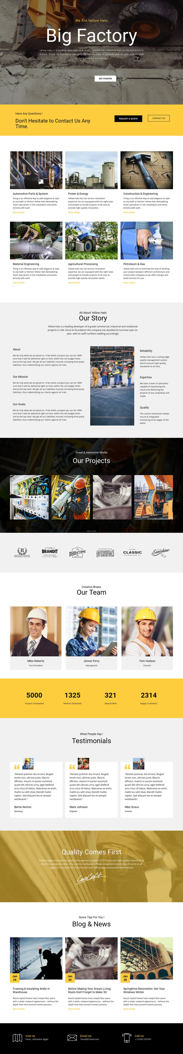 Factory Works Industrial Homepage Design