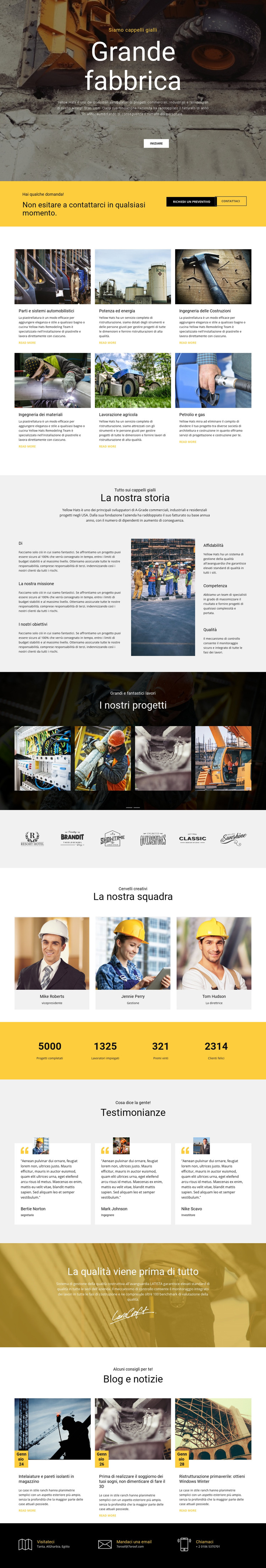 Fabbrica funziona industriale Modello HTML