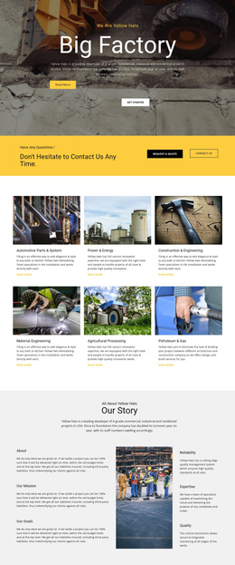 Factory Works Industrial One Page Template