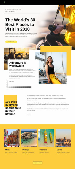 Best Places To Visit - HTML Layout Builder