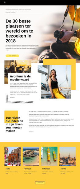 Beste Plaatsen Om Te Bezoeken - HTML-Paginasjabloon