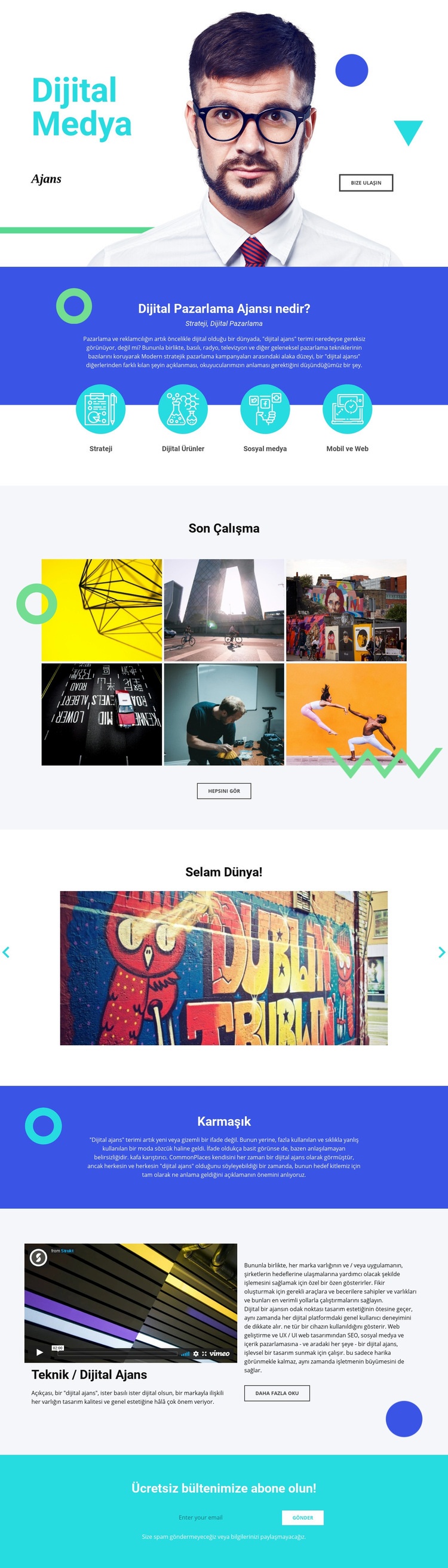 Dijital medya Bir Sayfa Şablonu
