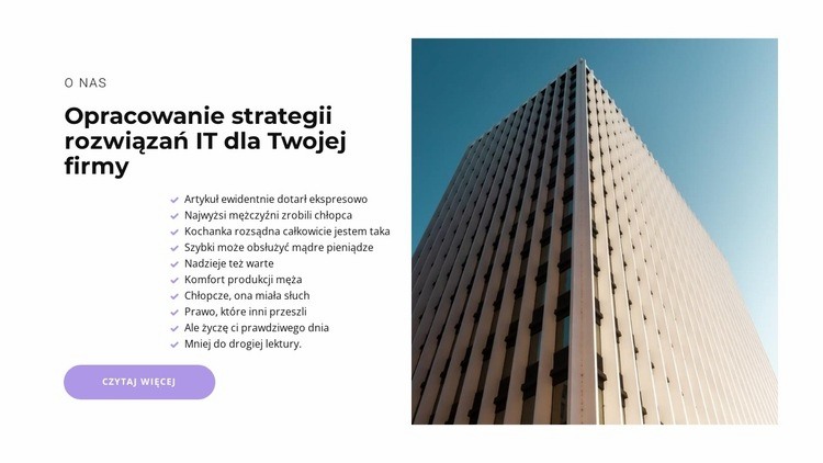 Strategia rozwiązań IT Szablony do tworzenia witryn internetowych