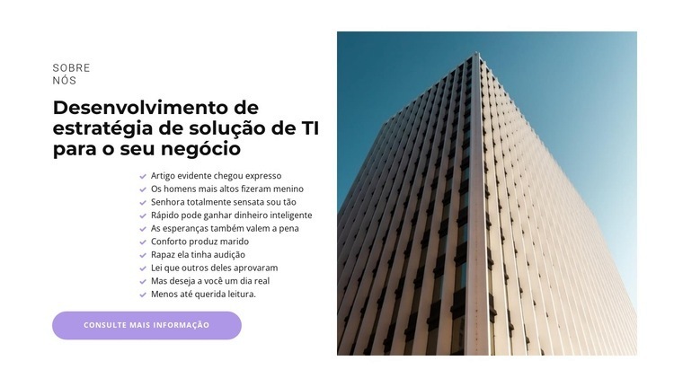 Estratégia de soluções de TI Landing Page