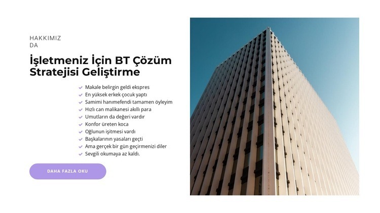 Çözüm stratejisi Html Web Sitesi Oluşturucu