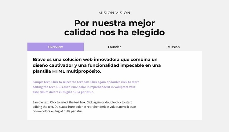 Pestañas con información Creador de sitios web HTML