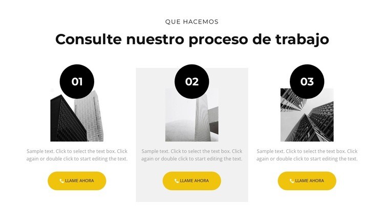 Nuestro proceso de trabajo Creador de sitios web HTML