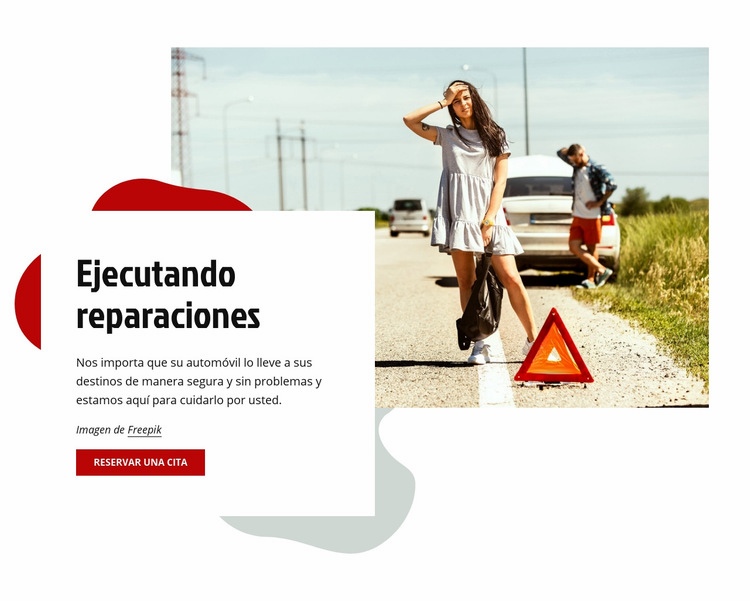 Ejecución de reparaciones de automóviles Diseño de páginas web