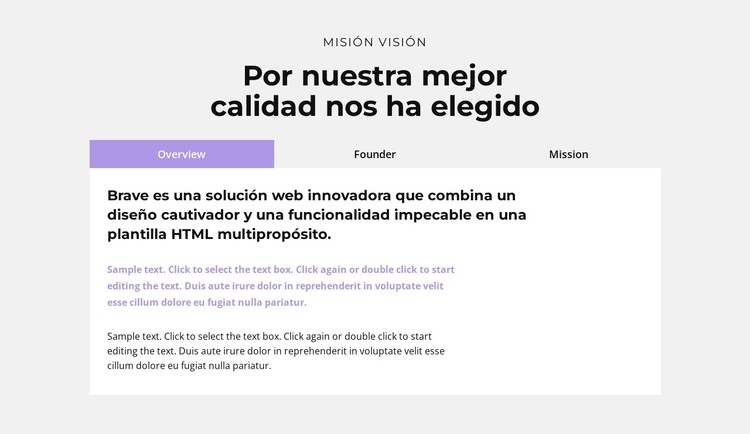 Pestañas con información Plantilla HTML