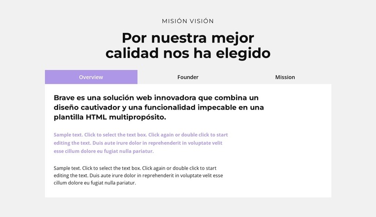 Pestañas con información Plantilla de sitio web