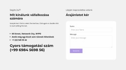 Szöveges Információ És Kapcsolatfelvételi Űrlap - HTML Sablon Kód