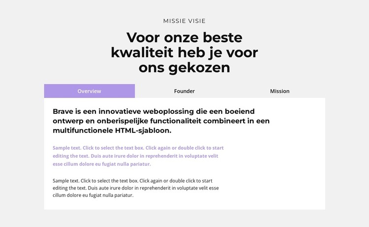 Tabbladen met informatie HTML-sjabloon