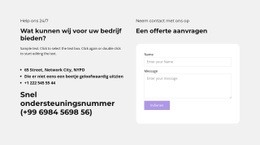 Tekstinfo En Contactformulier - Sjabloon Voor Één Pagina