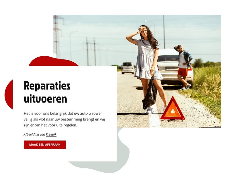 Autoreparaties uitvoeren Website ontwerp