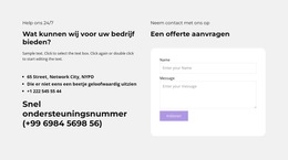 Aangepaste Lettertypen, Kleuren En Afbeeldingen Voor Tekstinfo En Contactformulier