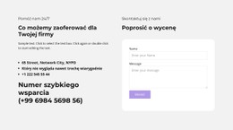 Szablon CSS Tabeli Informacje Tekstowe I Formularz Kontaktowy