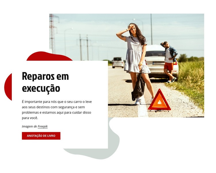 Execução de reparos de automóveis Construtor de sites HTML