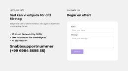 Textinfo Och Kontaktformulär - Responsiva Webbplatsmallar