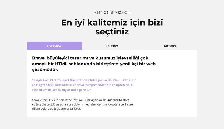 Bilgi içeren sekmeler CSS Şablonu