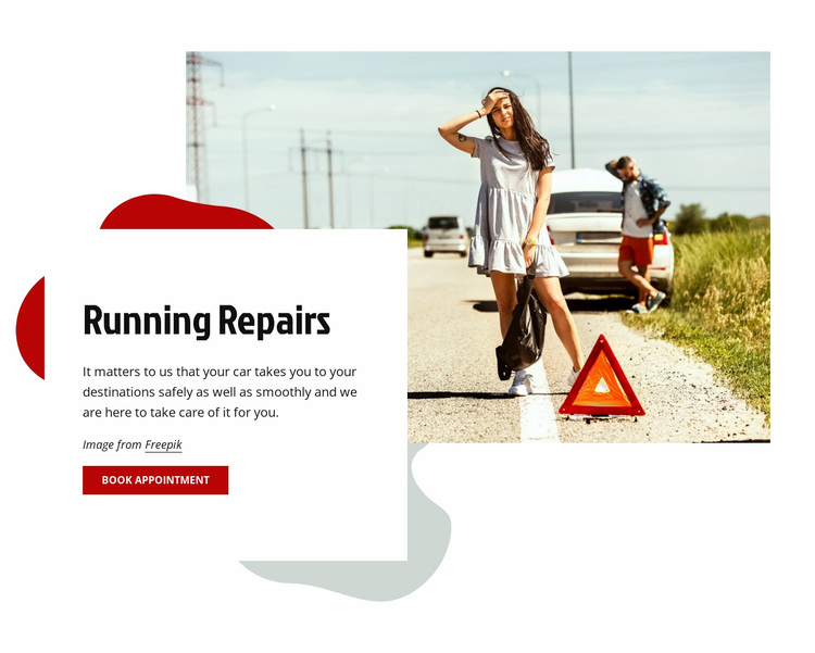 Running car repairs Website Design
