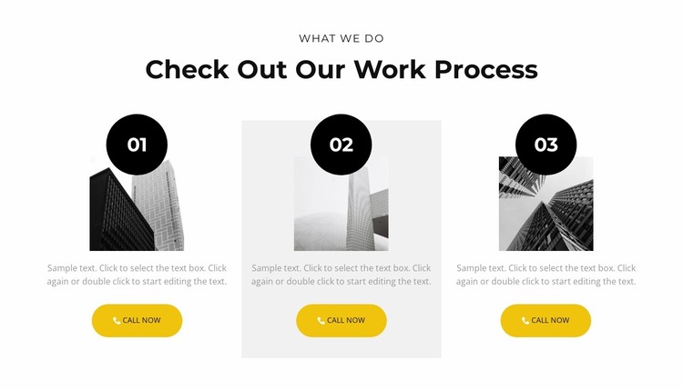 Our work process Website Mockup