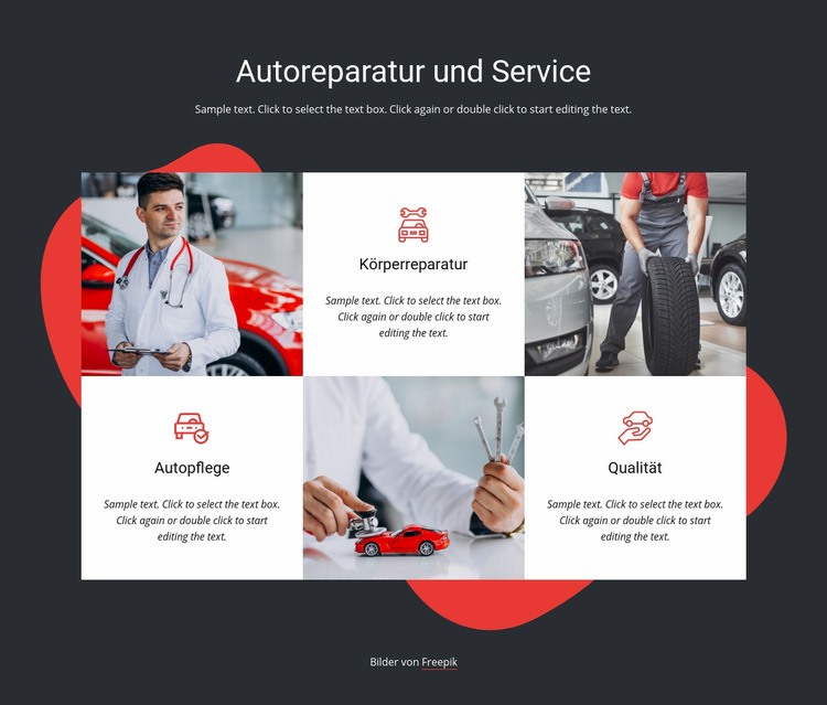 Fahrzeugservice und Reparaturen Website design