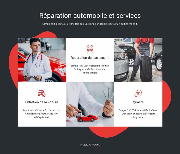 Service et réparations de véhicules Conception de site Web