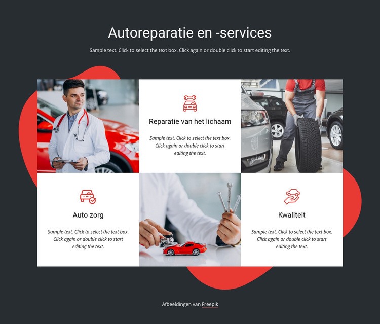 Voertuigservice en reparaties Website mockup