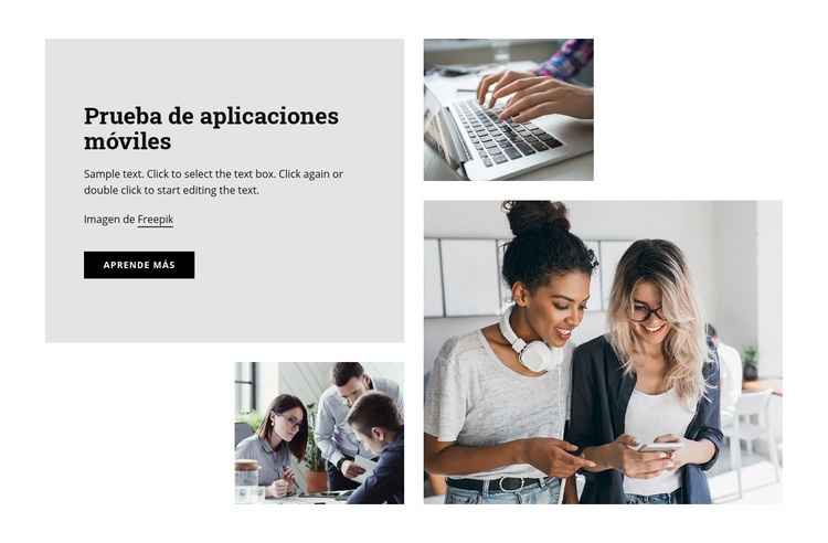 Prueba de aplicaciones móviles Plantillas de creación de sitios web