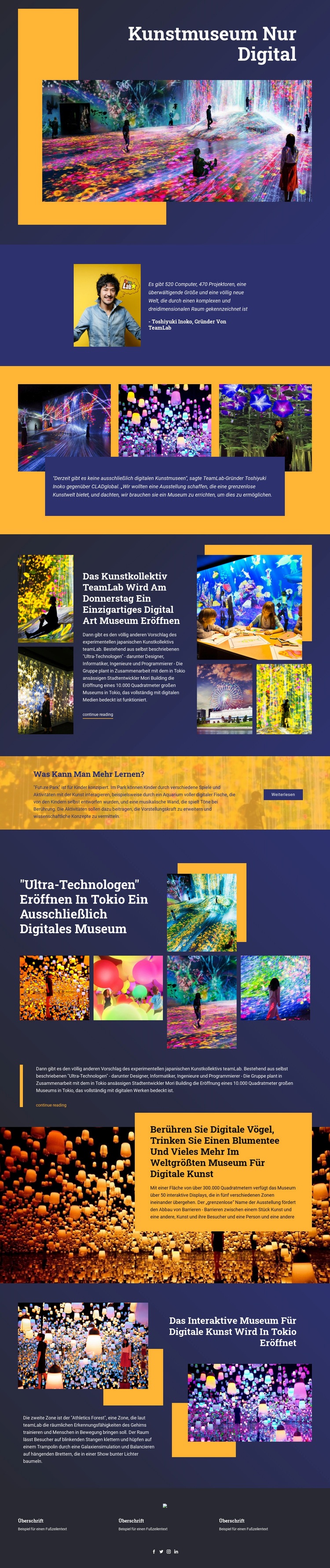 Digitales Kunstmuseum Website design