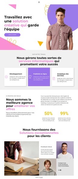 Nous Sélectionnons Une Approche Individuelle : Modèle De Site Web D'Une Seule Page