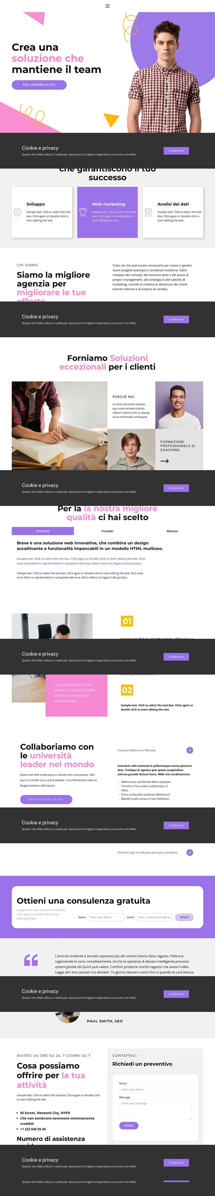 Selezioniamo un approccio individuale Mockup del sito web