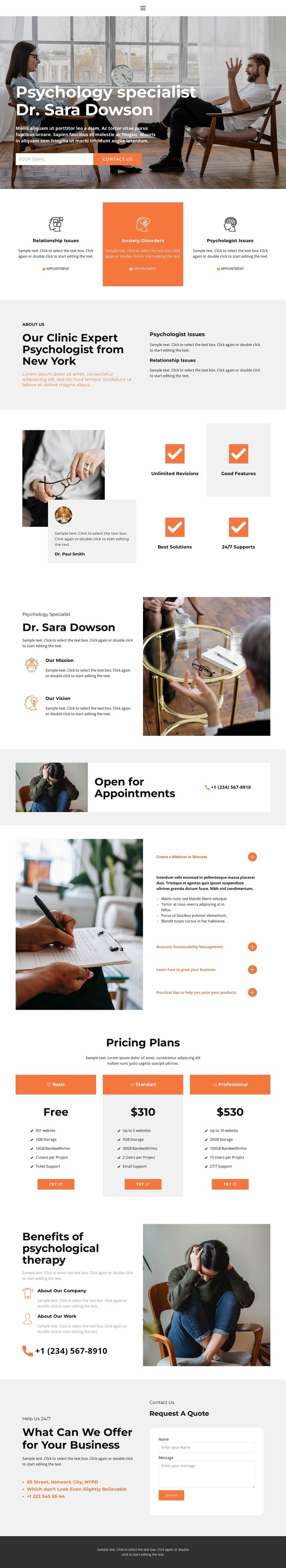 Qualified psychologist help Squarespace Template Alternative