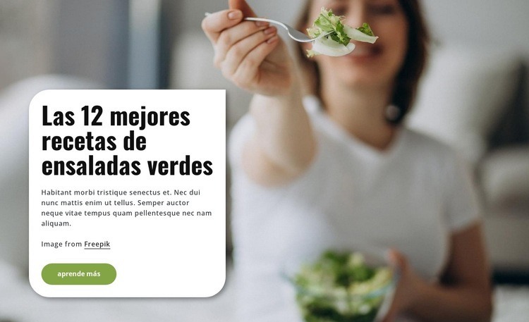 Las mejores recetas de ensaladas verdes Maqueta de sitio web