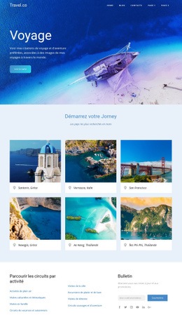 Des Idées Étonnantes Pour Voyager : Modèle HTML5 Créatif Polyvalent