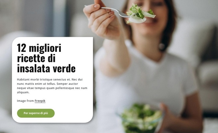 Le migliori ricette di insalata verde Mockup del sito web