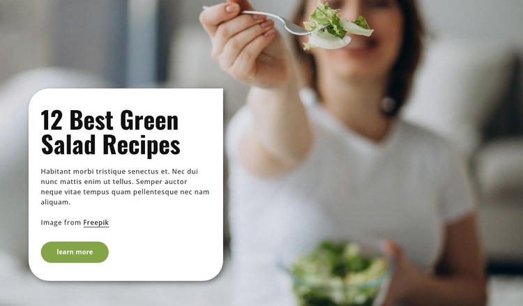 Best green salad recipes One Page Template
