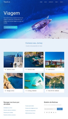 Ideias Incríveis Para Viagens - Melhor Modelo Joomla