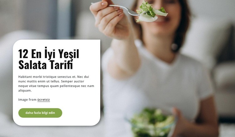 En iyi yeşil salata tarifleri Web Sitesi Mockup'ı