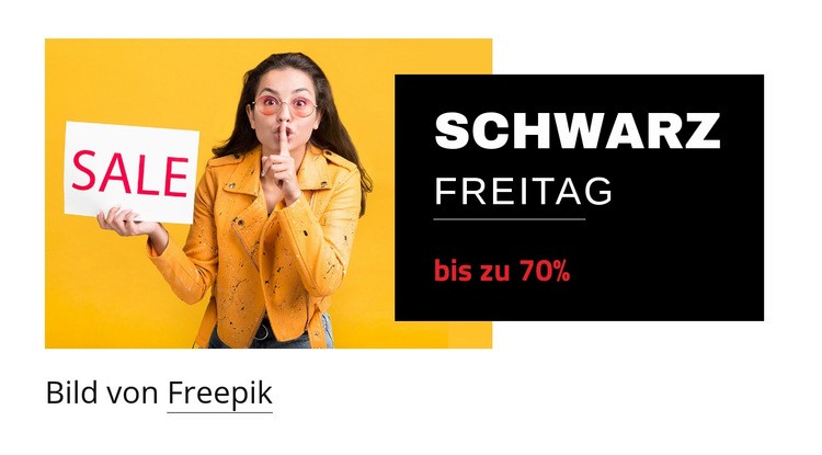 Black Friday Verkäufe Website-Modell