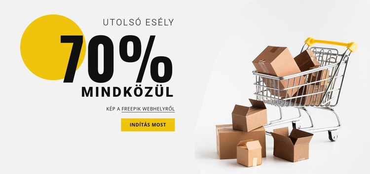 70% -os eladás Weboldal tervezés