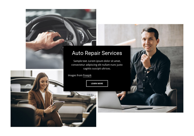 Engine repair and wheel alignment Joomla Page Builder