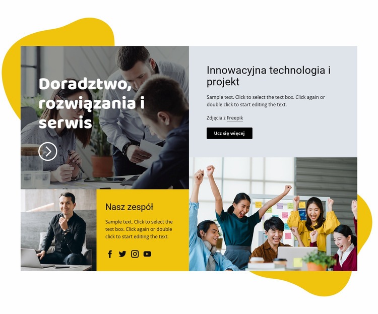 Rozwiązanie doradcze Makieta strony internetowej