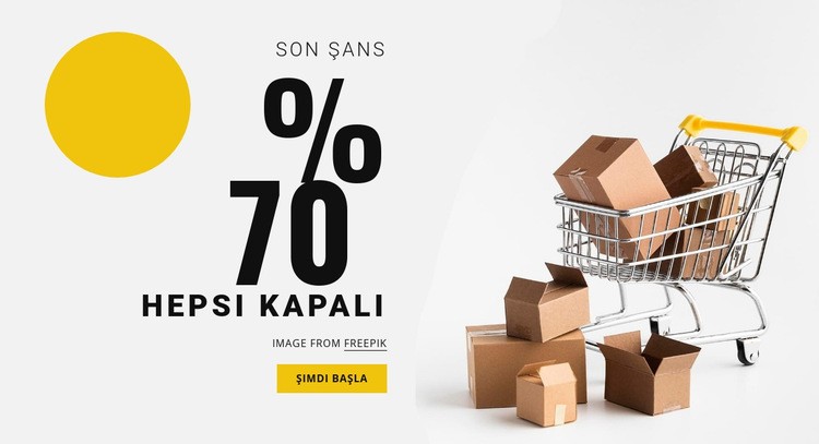 % 70 satış Bir Sayfa Şablonu