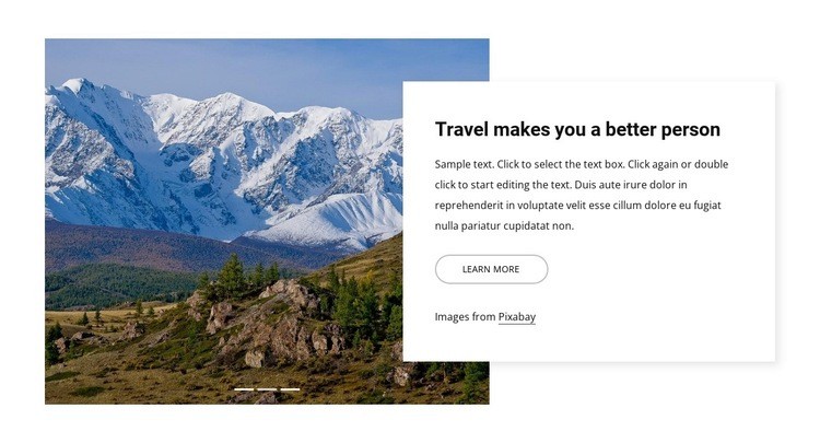 Travel makes you a better person Homepage Design